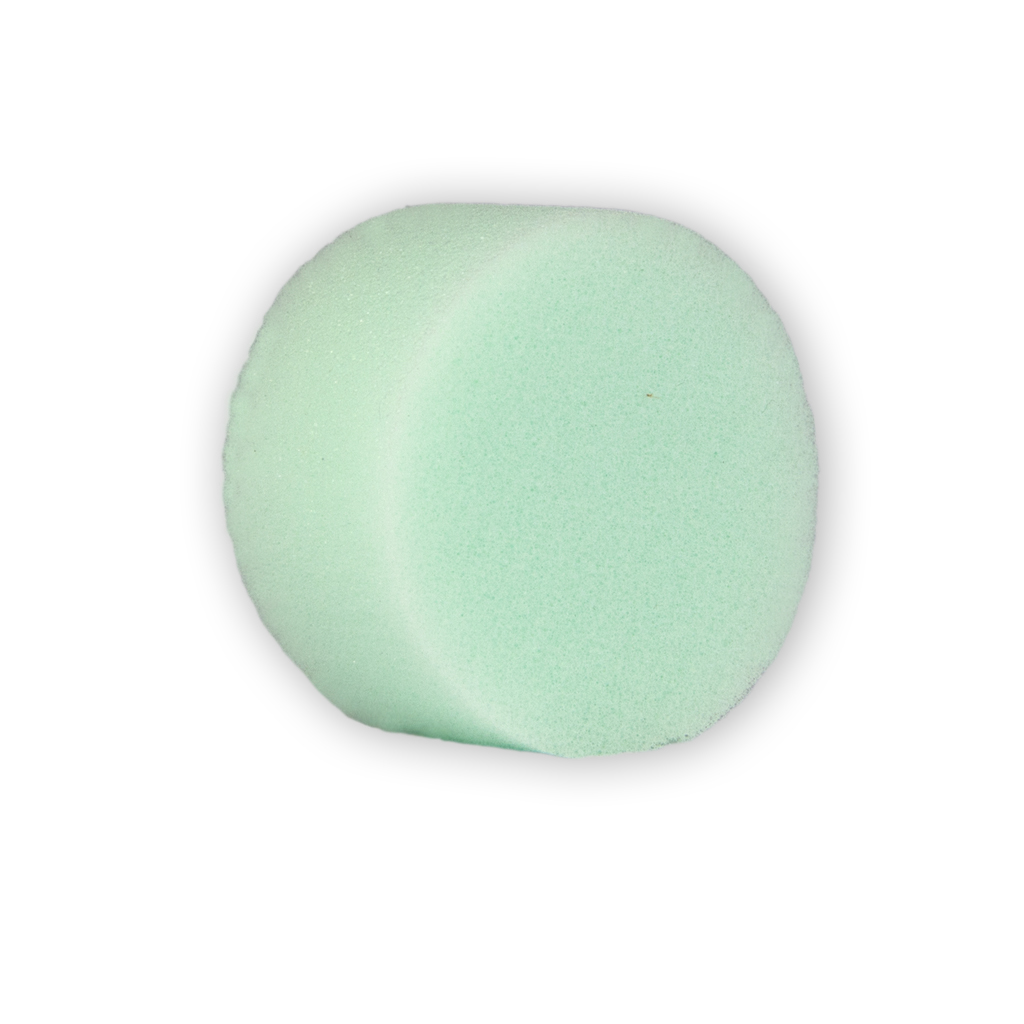Schminkschwamm türkis rund feinporig Einzelverpackung